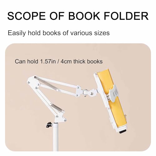 Floor Phone Stand Overhead Video Recording, Universal Floor Stand with Height Adjustment, 360° Rotating Cookbook Sheet Music Stand, Adjustable Floor Stand B(Size:With wheels, book baskets, and lights)