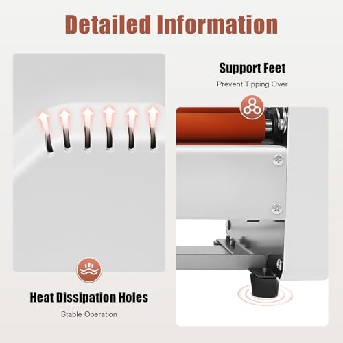 V350 Hot and Cold Roll Laminator, 700W 13'' 4 Rollers Digital Temperature Control Laminator, 110V Dual-Sided Heated Laminating Machine with Adjustable Film Tension for Office Printing Shop & Studio