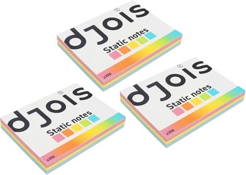 Djois Reusable Electrostatic Memo Notes, 100 x 75 Millimeters, 3 Pack