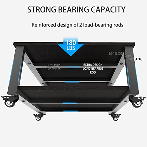 Natwind 2 Tier Laser Printer Stand, 24''x24'' Large Printer Table, Black