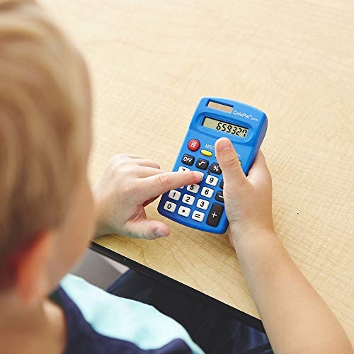EAI Education CalcPal EAI-80 Basic Solar Calculator, Dual-Power for School, Home or Office: Blue - Set of 10