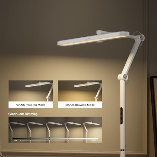 Honeywell 05D01 LED Floor Lamp, Dimmable 1500LM CRI>97 Home Office White