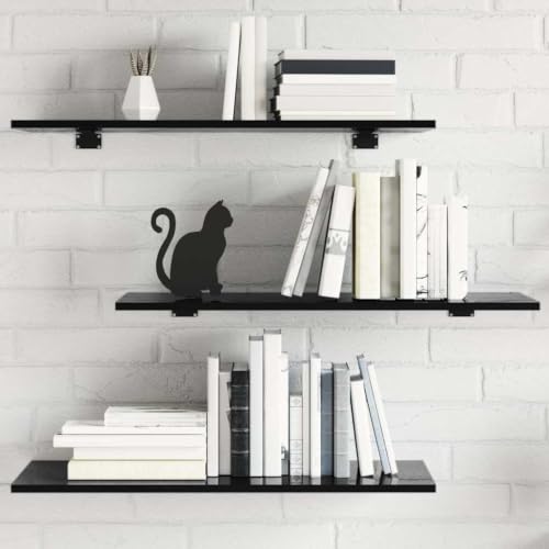Bookshelf Boards 8 Pcs High Gloss Black 31.5x11.8x0.6 Inch Engineered Wood