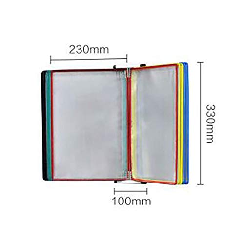 KGDJBGSE Wall Mounted File Holder A4 Folder Holder Hanging Organizer Flip File Holder Magnetic Display 33 x 23 x 8CM(B)