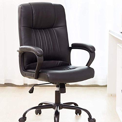 Office Chair Seating Professional Dark Back and Padded Black Eco Seat Adjustable Arms and Tilt Tension with Steel Base Managers Chair (Color : Black Size : 66cm66cm111cm)