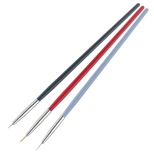 HBJWOV 3PCS Nylon Painting Brushes Wood Handle Paint Brush Different Size Hook Line Pen for Watercolor Oil Acrylic Painting Art Tools