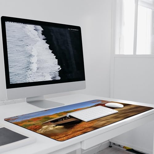 Albany Covered Bridge Locked Edge Desk Mat & Mouse Pad Premium Rubber Desk Protector Large Size for Laptop/Keyboard Multi-Size Optional for Home Office Internet Cafe