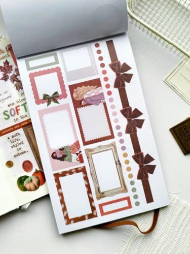 Rongrong Dear Autumn Sticker Book – 30-Page Fall Planner Stickers for Journals, Scrapbooking & Memory Keeping | Cozy Autumn Aesthetic Stickers for Planners, Bullet Journals & Paper Crafts