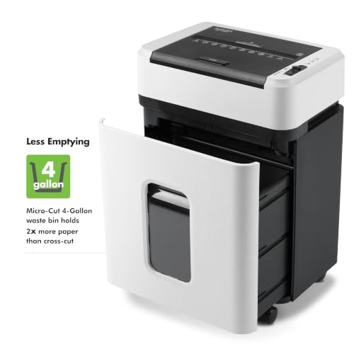 Aurora High Security AU110MB 110-Sheet Auto Feed Micro-Cut Paper and Credit Card Shredder with 4 Gallon Pullout Basket / 30 Minutes/Security Level P-4 (White/Black)