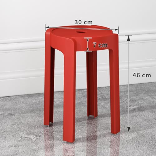 cadciehe 6 Pack Stackable Stools, Plastic Stackable Chairs & Classroom Stools, 330lb Capacity, 18" Height Nesting Stool, Flexible Seating Chairs for Home, Office, Classroom Multicolor
