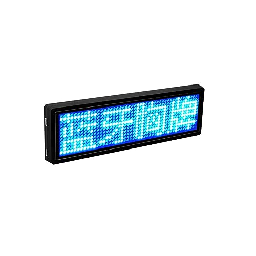MekUk LED Sign Board Scrolling Message Led Programable Badges,Text Message Scrolling，Name Card Tag Sign Advertising Board for Store, Car, Business, Promotion (Color : Blue, Size : 93 * 30 * 6mm)