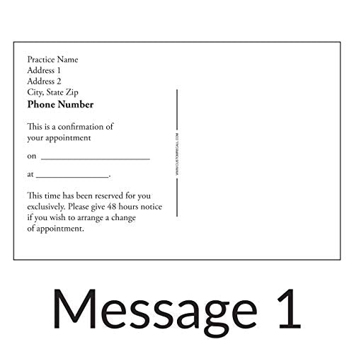 Appointment Reminder Postcards for Dentists. Customize Card Front and Back with Practice Info. 4"x6" Card, Full Color Front with Premium High Gloss UV Coating, Premium 16 Pt. Card Stock (2500)
