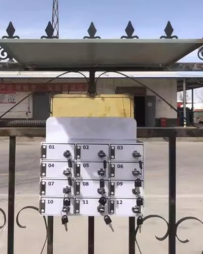 Cell Phone Locker White Acrylic Cell Phone Lockers for Employees, Smartphone Pocket Chart Storage Cabinet with Independent Keys and Locks, 4 6 9 10 12 15 20 25 30 40 50 60 80 100 Slots(10 Slots)