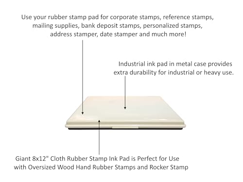 Uimprint Extra Large 8'' x 12'' Industrial Rubber Stamp Ink Pad in Metal Case, Light Brown Stamp Pad