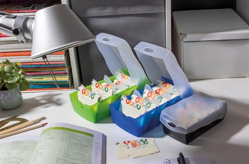 HAN 997-603, Croco Flashcard Index Box. for Learning Vocabulary in an Ingeniously Simple Way, A7, Translucent Green