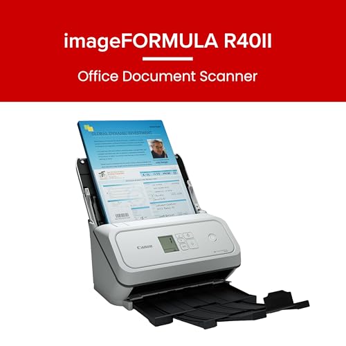 Canon imageFORMULA R40II Office Document Scanner - Duplex Scanning, Easy Setup, Scans a Wide Variety of Documents, Scans to Cloud