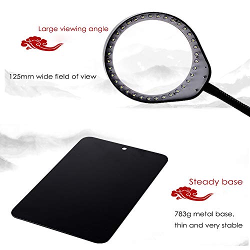 JOTDPFRYK Magnifier Table Desktop 10X Magnifying Glass with 36 Ultra Bright Energy Saving LED Lamp Great Hands Free Magnifier for Reading, Hobbies, Crafts, Workbench, Diamond Art