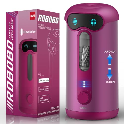 deli Electric Pencil Sharpener, Fully Automatic Pencil Sharpener, Deep Pink