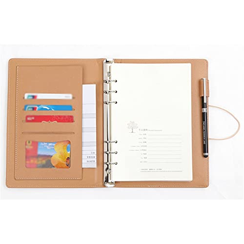 NSUQOA JSEIAJB Business High End Meeting Notebook Spiral 6-hole Diary Notepad Agenda Thickened Cute A5 Personal Gift(Style B)