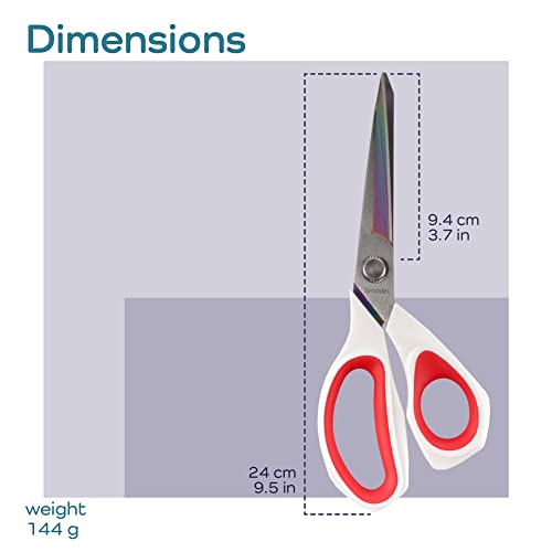 JubileeYarn Forged Titanium Fabric Shears - 9.5" Black w/Red - 10 Units