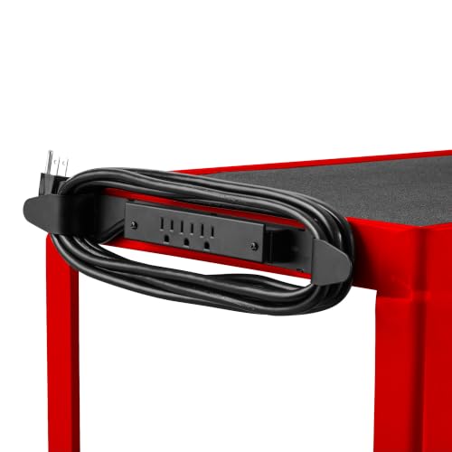 LUXOR UCMT1-RD Adjustable-Height Steel Utility Cart - Red
