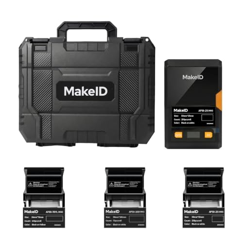 Makeid EP53 2 Inch Label Maker with Hard Case and 3 Label Cartridges