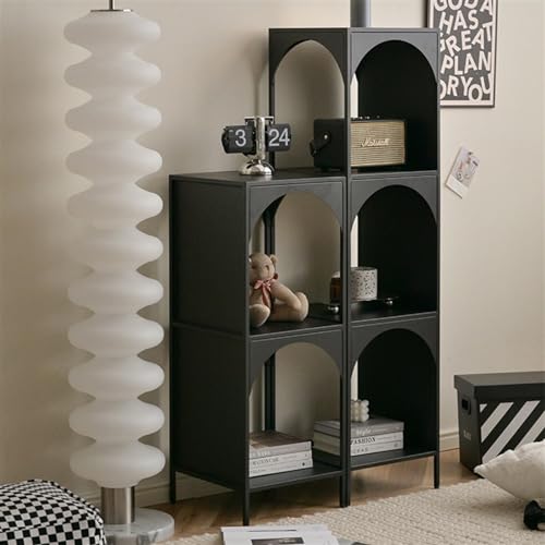 CFGH6FDF Bookcase Creative Small Bookshelf Corner Storage Rack Wall Narrow Cabinet Iron Storage Cabinet Corner Corner Bookcase Freestanding Book Shelf(White,L)