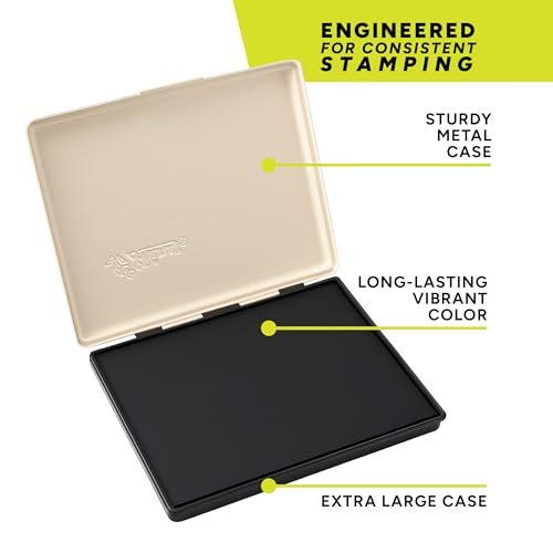 Infusion 8" x 12" Extra Large Industrial Stamp Ink Pad, Your Go to Large Stamp Ink Pad for Bright Color, Even Coverage and Durability (Black)