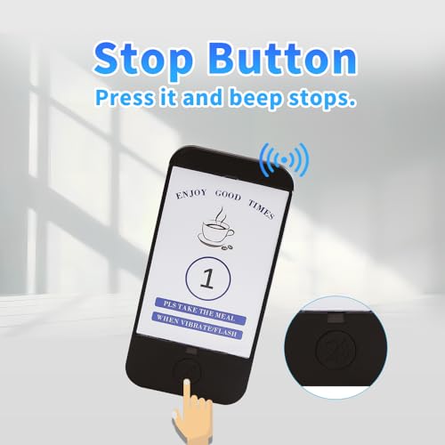 AGJ Restaurant Pager Wireless Calling System 20 Beepers Guest Customer Queue Pagers for Food Court Food Truck Church Nursery Clinic Coffee Shop with Buzzer Vibration Flash
