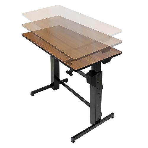 Ergotron – WorkFit-D Standing Desk, Height Adjustable Sit Stand Ergonomic Desk – Walnut