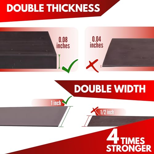 Magnetic Tape Strips with Adhesive Backing | Strong Adhesive Magnets for Crafts | Flat No-Roll Flexible Sticky Magnet Sheet Stickers for Wall, Whiteboard, Fridge (100 Tape Strips - 6")
