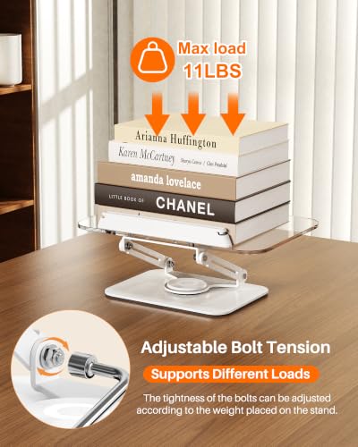 BYMECOST Acrylic Book Stand for Reading, Adjustable Book Holder, White