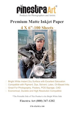 4" x 6" Premium Arctic Matte Inkjet Photo Paper - 100 Sheets