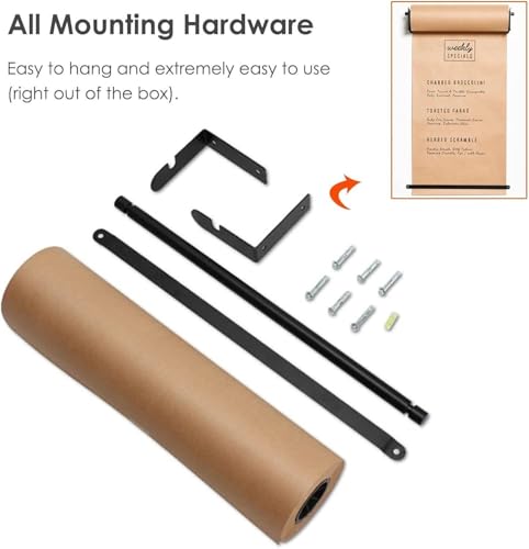 LNNW Kraft Paper Dispenser Small Note Paper Dispenser & Cutter - Wall Mount Kraft Paper Roll for Room/Shop/School, Easy to Hang Decorative Message Boards for Wall