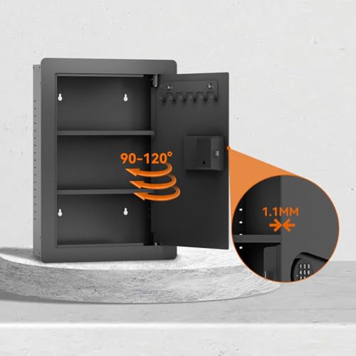 Heavy Duty Wall Safes with Removable Shelves, Digital Keypad Depository Safe with Hidden Lower Compartment for Firearms, Gun, Valuables