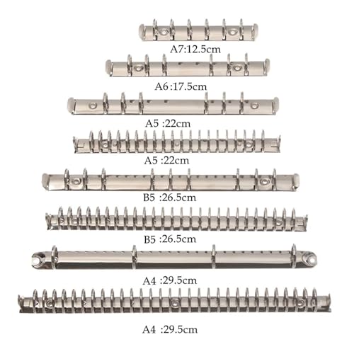A6 Binder Rings 10PC A4/B5/A5/A6/A7 Spiral Rings Binder Clip Loose-Leaf File Folder Notebook Accessory Stationery for Notebook(A5-6 Rings)