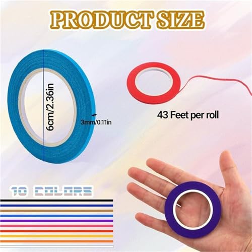 Whiteboard Tape 20roll Thin Pinstripe Dry Erase for Board Tape Lines- Multicolor Whiteboard Chart Grid for Organizati
