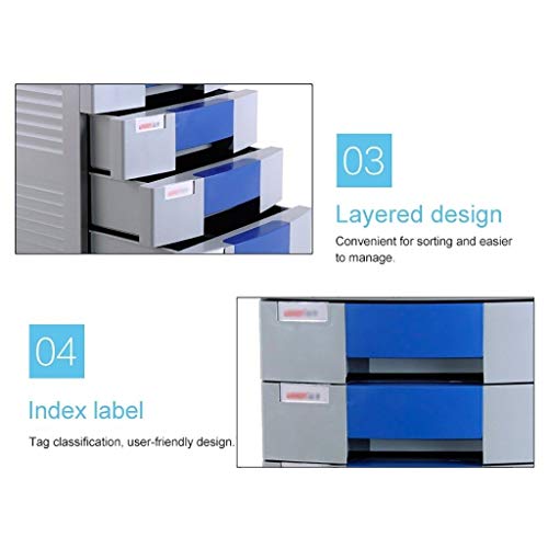 SDVantage Flat File Cabinet, 4-Layer Drawer Storage Organization, with Lock/Blank Label,Suitable for Office Supplies