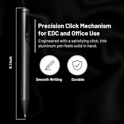 EDC Grafton Gunmetal Twist Refillable 0.7mm Metal Black Gel Ink Pen