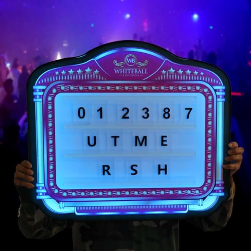 LED bottle presenter letter board,Bottle Presenter for Night Club,Cinema Light Box Club Signs for Bottle Service Letter Bottle Presenter Letters/Numbers for Home Decor,Wedding,27.5 * 24.4 * 2.3in