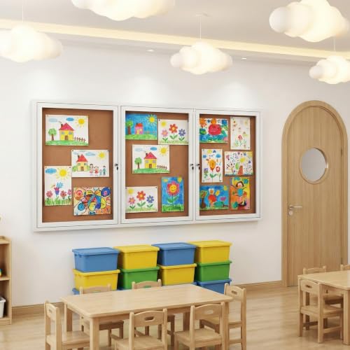 Weatherproof Enclosed Bulletin Board with Aluminum Frame and Glass Locking