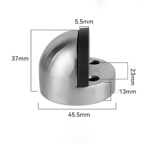 Stainless Steel Door Stop Without Drilling Raised Top Rubber