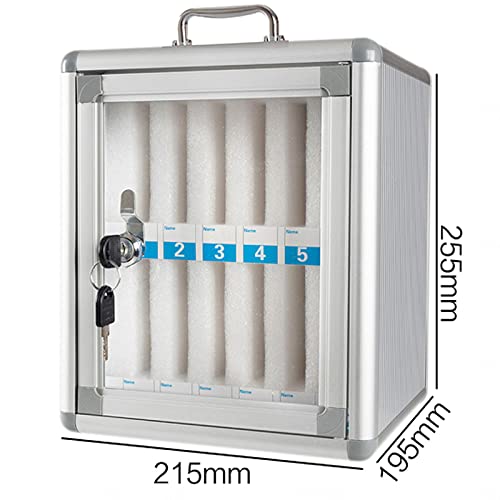 SDdPulse Wall-Mounted Mobile Phone Storage Box - 48 Slot Transparent Lockable Cell Phone Safe Deposit Box Portable Hand-Carry Design for Home & Office nization,12slots