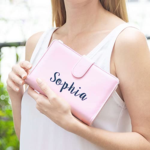 Custom Name PU Leather Notebook A6 Binder with 6 7 8 9 10pcs Plastic Binder Pockets,6 Rings Zipper Envelopes Budget Binder Planner System,Money Saving Organizer for Cash,5pcs Expense Budget Paper