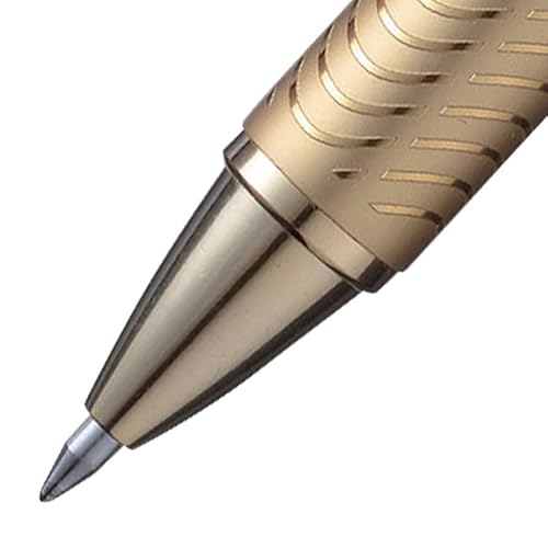 Pentel BL407 Energel Sterling, Gold Metal Barrel, Gel ink Rollerball, 0.7mm Tip, Black ink (Pack of 12)