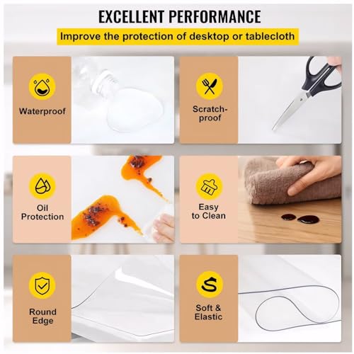 AHWEKR Office Chair Mat for Hard Floors 45 x 93 Inch, Clear Plastic Floor Protector for Rolling Desk & Computer Chairs, Transparent Under Desk Mat for Hardwood, Wood & Tile Floors