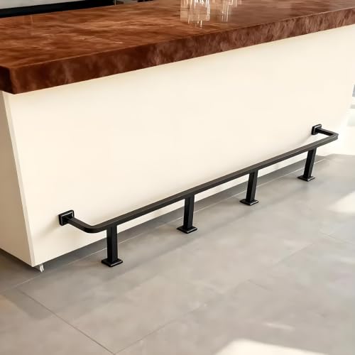 GUTYGIO Square Pipe Foot Rest for Bar Counter,Customizable Black-160cm/63in