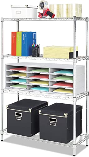 Storex 30-Compartment Literature Organizer, 31.38 x 14.13 x 25.5 Inches, Gray (61418U01C)
