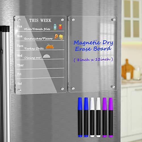 AITEE Magnetic Weekly Dry Erase Board and Memo Set for Fridge with Markers