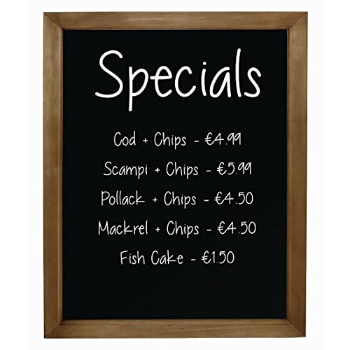 Olympia Wall Mounted Melamine Chalkboard with Pine Frame, 600x800mm